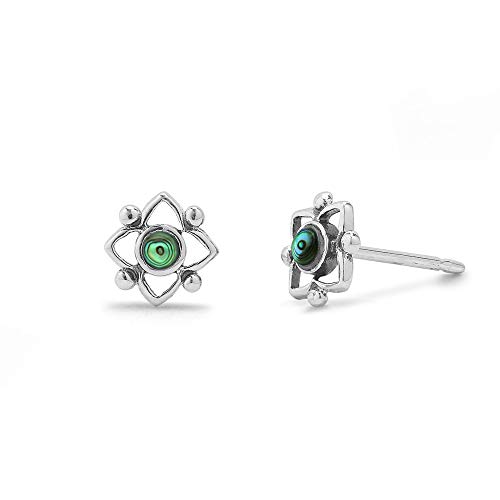 Boma Jewelry Sterling Silver Flower Shaped Dot Stud Earring