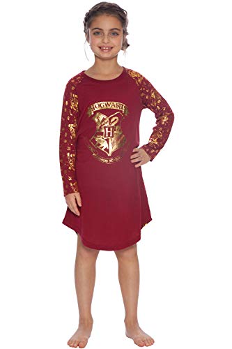 Harry Potter Hermione Hogwarts Gold Logo Crest Nightgown Sleepshirt Holiday Pajama