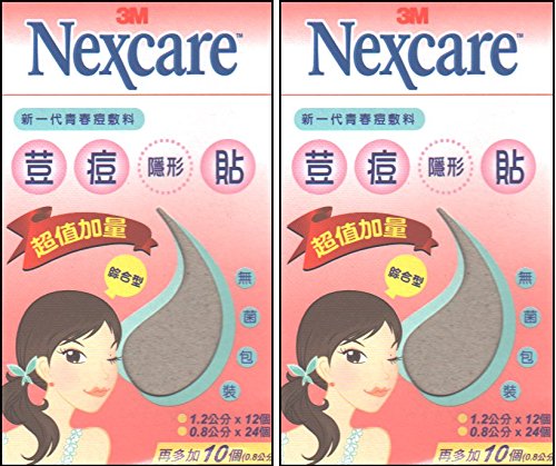 3M Nexcare Acne Cover, Drug-Free, Gentle, Breathable Dressing Pimple Care Patch Stickers, 92 Count in 2 Pack (Assorted) 12mm x 24 / 8mm x 68