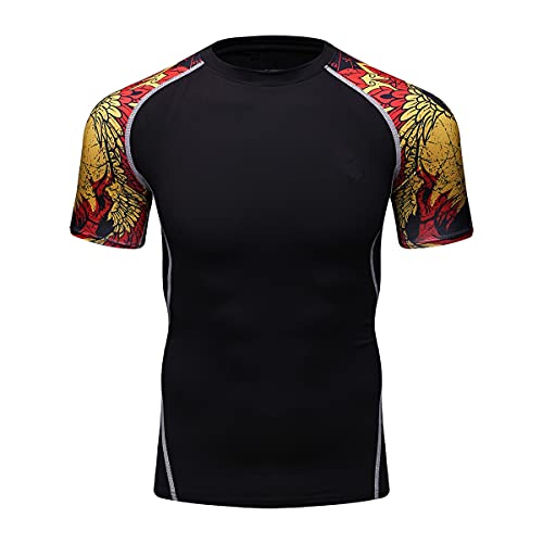 Fanii Quare Men's Lightweight Short Sleeve Cool Dry Rashguards Compression Sports Workout T-Shirt
