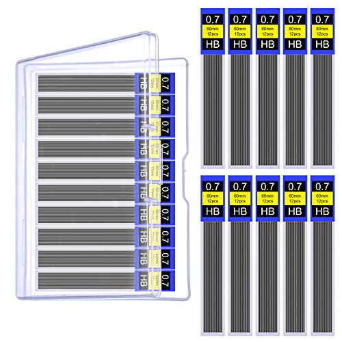 WXJ13 1 Plastic Box 20 Tubes 0.7 mm Hi-Polymer Lead Refills Mechanical Pencil Lead Refills, 240 Pack of Lead (0.7 mm)