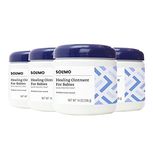 Amazon Brand - Solimo Healing Ointment for Babies, Pediatrician Tested, 14 Ounce (Pack of 4)