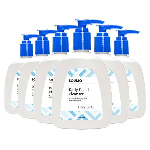 Amazon Brand - Solimo Daily Facial Cleanser, Normal to Oily Skin, 8 Fluid Ounce (Pack of 6)