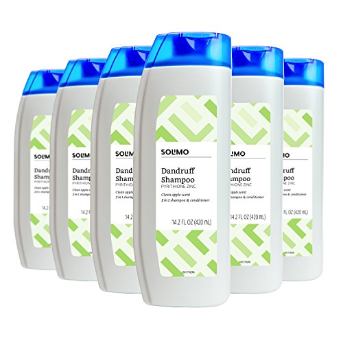 Amazon Brand - Solimo 2-in-1 Dandruff Shampoo and Conditioner, Clean Apple Scent, 14.2 Fluid Ounce (Pack of 6)