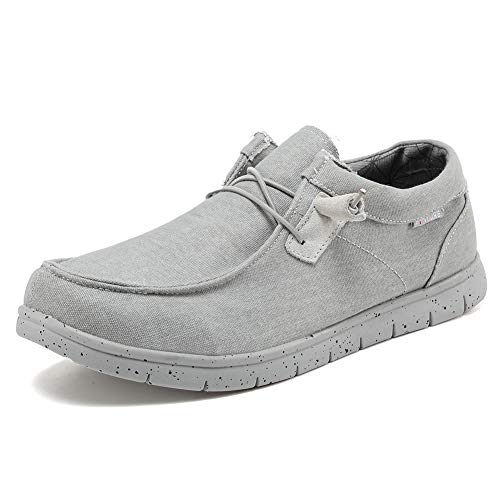 FANTURE Men Loafer Slip On Sneakers Casual Comfort Lightweight Travel Stretch Canvas Shoes-U418WMT007-tan-M-42