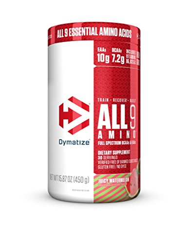 Dymatize All9 Amino with Full Spectrum BCAAs,10g of Essential Amino Acids Per Serving For Optimal Muscle Protein Synthesis, Juicy Watermelon, 15.87 Oz