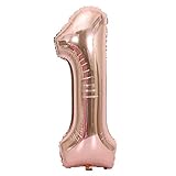 Tellpet Rose Gold Number 1 Balloon, 40 Inch