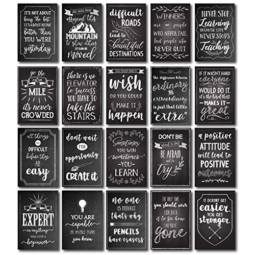 Best Paper Greetings 20-Pack Motivational Posters Design, Inspirational, Positive Quotes for School Classroom Wall Decoration, Growth Mindset Posters, Teacher Supplies, Bulletin Boards, (13x19 in)