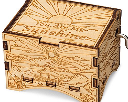 TheLaser'sEdge, You are My Sunshine, Personalizable Music Box, Laser Engraved Birch Wood (Artistic Standard)