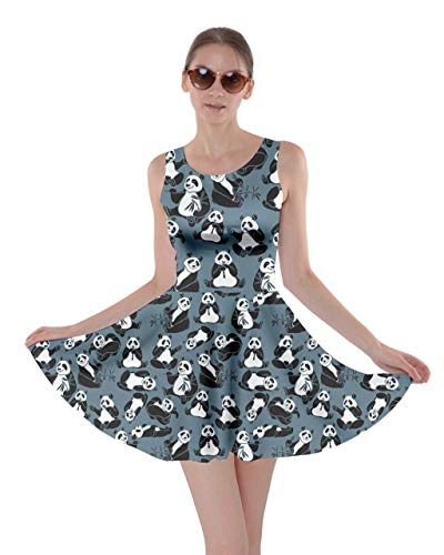 CowCow Womens Dog Cat Horse Pig Hippo Sheep Rabbit Panda Animal Casual Skater Dress, XS-5XL