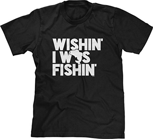 Blittzen Mens T-Shirt Wishin I was Fishin