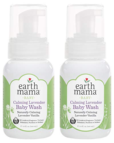 Earth Mama Calming Lavender Foaming Hand Soap | All-Purpose Castile Body Wash, 5.3-Fluid Ounce (2-Pack) (10-075-2)