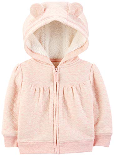 Simple Joys by Carter's Baby Boys' Hooded Sweater Jacket with Sherpa Lining, Pink, 3-6 Months