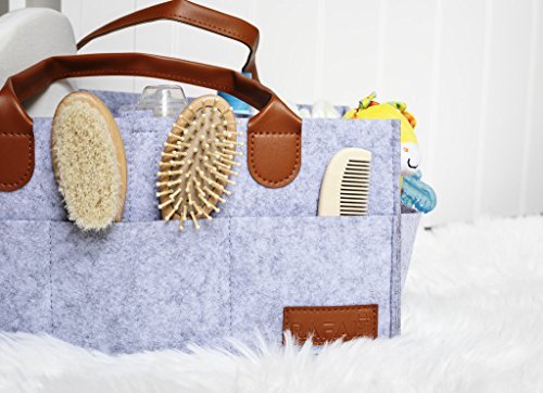 Baby Diaper Caddy Organizer Changing Table Bag Nursery Storage Basket for Newborn, Baby Shower Gift,Blue