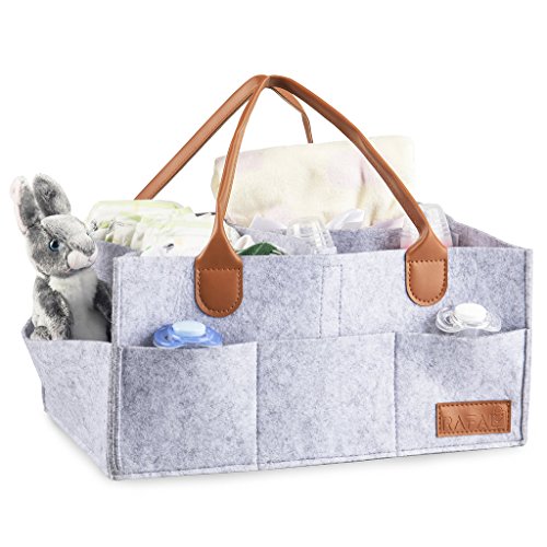 Baby Diaper Caddy Organizer Changing Table Bag Nursery Storage Basket for Newborn, Baby Shower Gift, Leather