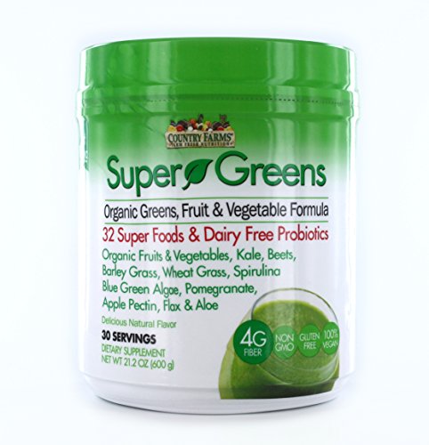 Book Cover Country Farms 30 Servings Super Greens Drink Mix Natural Flavor, 21.2 Ounce