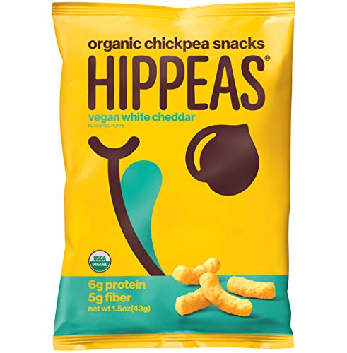 Book Cover HIPPEAS Organic Chickpea Puffs + Vegan White Cheddar | 1.5 ounce, 12 count | Vegan, Gluten-Free, Crunchy, Protein Snacks