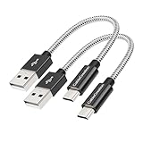 CableCreation 2-Pack USB to Micro USB Cable, Fast Charging Short Micro USB Triple Shielded Fast Charger Cable, Compatible with Roku Streaming TV Stick, Power Pack, Android Phone, 0.5 ft - Black