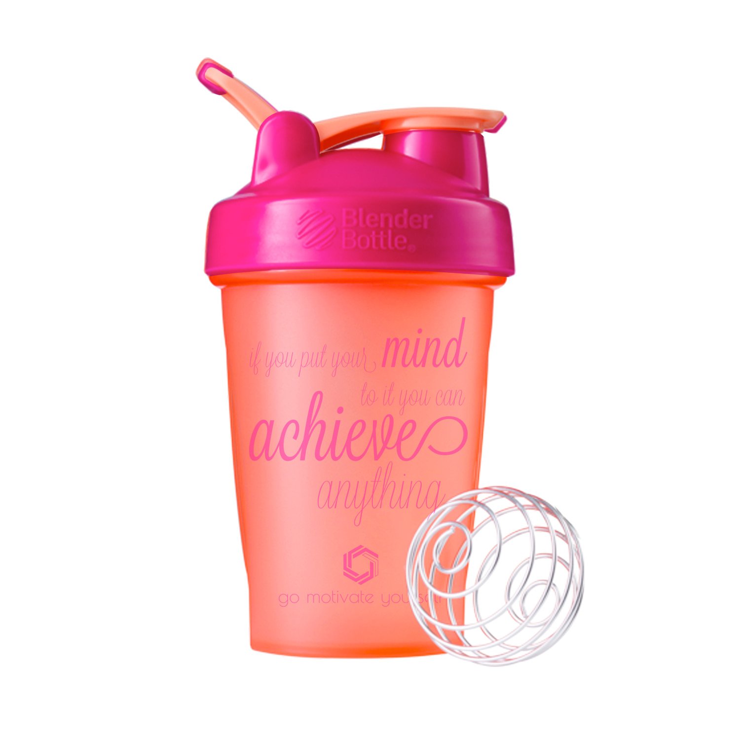 GOMOYO Motivational Quotes on Blender Bottle Brand Shaker Bottles, 20oz and 28oz Protein Shakers, Fitness Gift, Multiple Designs and Colors Available