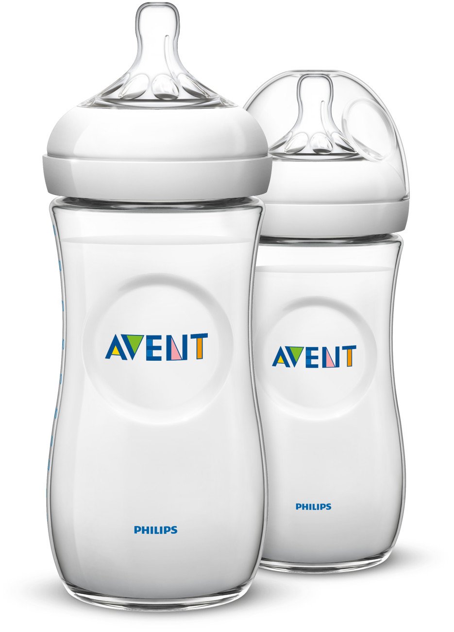 Book Cover Philips Avent Natural Baby Bottle, Clear, 11 Oz, 2 Pack, SCF016/27 (Package May Vary) Old Version 11 Ounce, 2 Pack