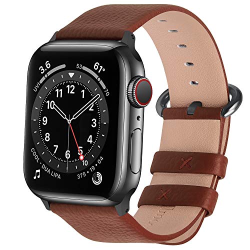 Fullmosa Leather Band Compatible with Apple Watch 49mm 45mm 41mm 44mm 40mm 42mm 38mm Women Band Strap with Smoky Grey Buckle for iWatch Ultra 49mm/8/7/6/5/4/3/2/1/SE2/SE,49mm 45mm 44mm 42mm Brown