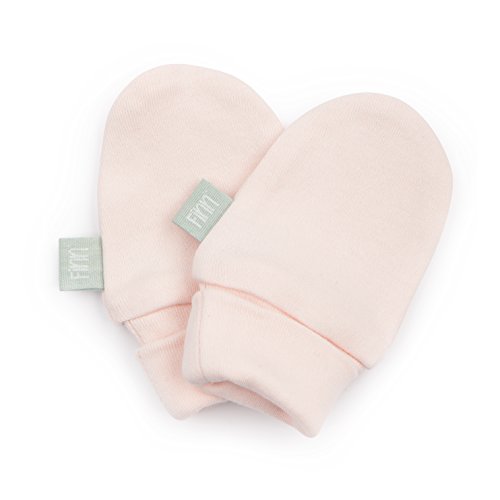 Finn + Emma Organic Cotton Baby Hand Mittens - Light Light Pink, 0-3 Months