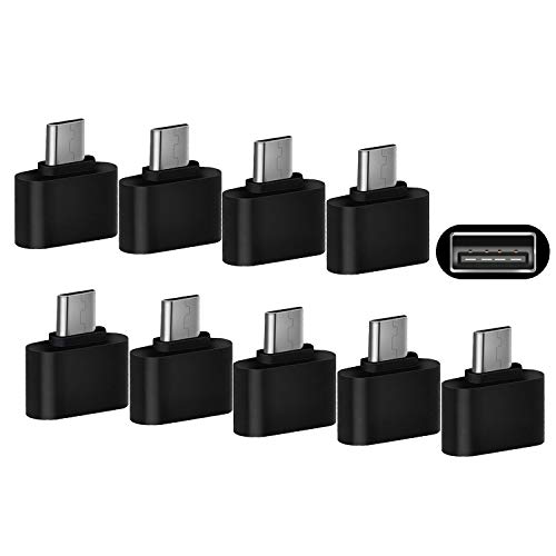USB to Micro OTG Adapter 10 Pack Woodcovo OTG Connecter USB A to Micro USB Adaptor Data Syncing and Charging Micro Converter for Samsung, Micro Devices (10 Pack Black)