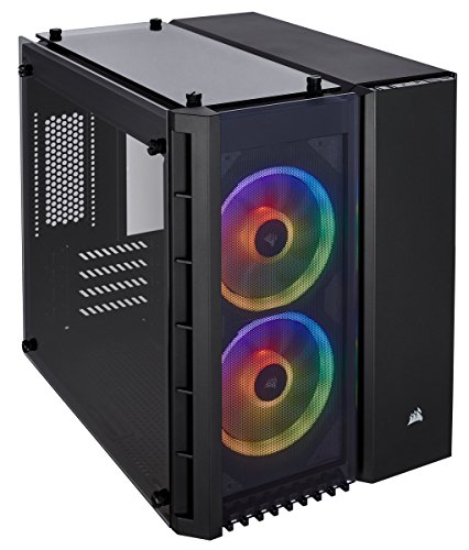 CORSAIR CRYSTAL 280X RGB Micro-ATX Case, 2 RGB Fans, Lighting Node PRO included, Tempered Glass - Black (CC-9011135-WW)