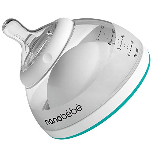 nanobebe Breastmilk Baby Bottle (Award Winning Innovation for Breastfed Babies), BreastfeedingÂ NewbornÂ Breast Like, Anti Colic, Perfect Latch, Preserves BreastÂ Milk nutrients, Teal