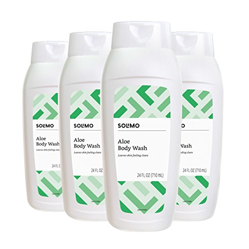 Amazon Brand - Solimo Aloe Body Wash, 24 Fluid Ounce (Pack of 4)