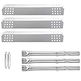 Uniflasy Grill Burner Tube Heat Plates Shield and Crossover Tube Gas Grill Repair Replacement Parts Kit for Charbroil Commericial T47-D 463241414 463241413 463241314 463241313 463241013