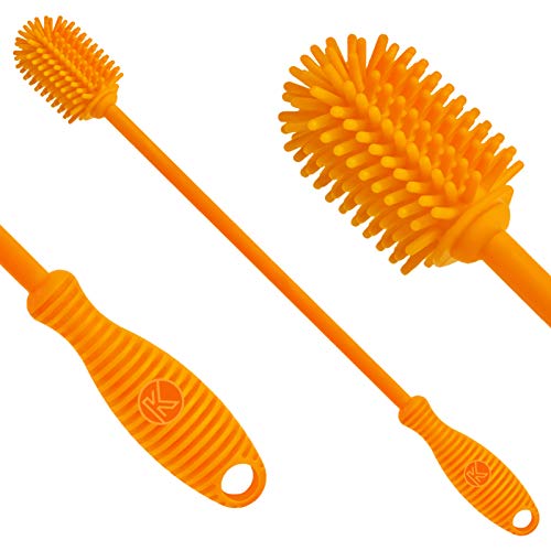 Kitchiny Silicone Bottle Brush | One Brush | 12.5â€ Water Bottle Brush for Your Hydro Flask, Vacuum Sports Bottle, Vase and Glassware | Water Bottle Cleaner Brush for Narrow Neck Containers