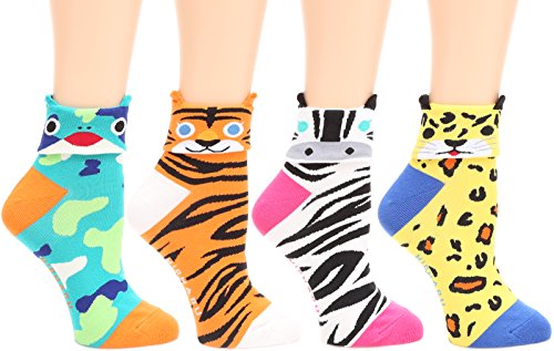 MIRMARU Women’s 4 Pairs Novelty Crew Socks Colorful, Crazy, Funny, Casual, Famous Painting Art Printed Cotton Socks