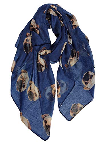 GERINLY Cotton Voile Scarfs for Dog Lovers Cute Animal Print Cozy Neck Wrap Lightweight