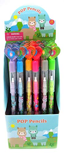 24 Pcs Llamas Multi Point Pencils