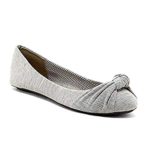 Women's Knotted Front Canvas Round Toe Ballet Flats-Comfortable Cute Dress Flats