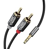 CableCreation 3.5mm to RCA Cable 3ft 2Pack, 3.5mm TRS Male to 2RCA Male Stereo Y Splitter RCA Cord Compatible with Echo Dot, Smartphone, MP3, Tablet, Stereo Receiver, Car, Speaker, HDTV ect, 1M