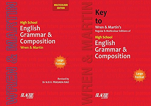 Book Cover High School English Grammar and Composition Book (Multicolour Edition) with Key to Wren & Martin's Regular & Multicolour Edition of High School English Grammar & Composition