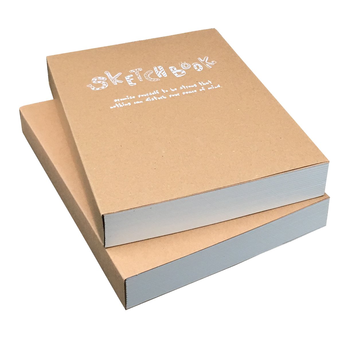 Kraft Cover Drawing Notebook & Sketchbook – Set of 2 Blank Plain Sketch Books – 125g Thick Paper A5 Size, 150x210mm Paper Ideal for Drawing & Sketching- 128 sheets/256 pages – 180 Degree Opening, 2pcs 5.9"x8.25"