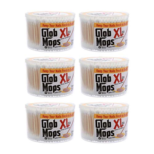 Glob Mops XL Cotton Swabs 6-Pack Bundle | Extra Absorbent | Eco-Friendly | 1800 Total Mops