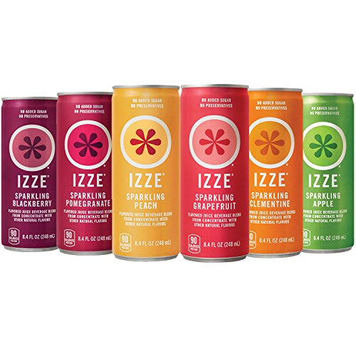 IZZE Sparkling Juice, 6 Flavor Sampler Variety Pack, 8.4 fl oz. cans (12 Pack)