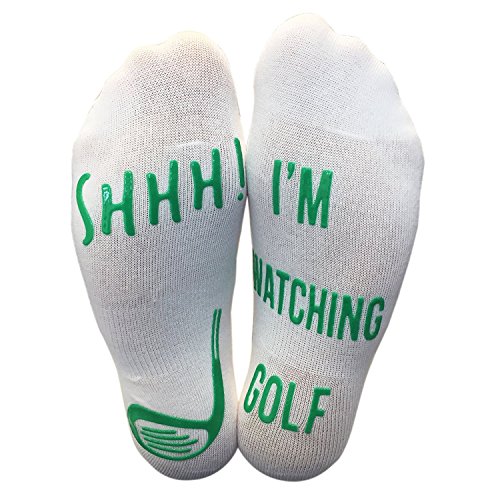 Book Cover Funny Golf Socks 'Shhh, I'm Watching Golf' Ankle/Lounge Socks - Great Gift For a Golfer
