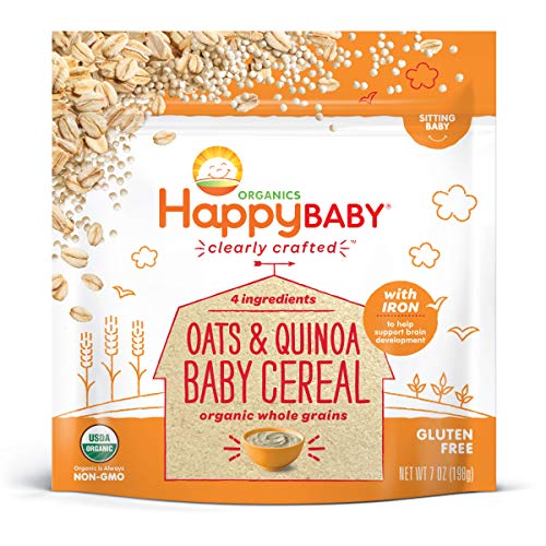 Happy Baby Organics Clearly Crafted Baby Cereal with Organic Grains, Oats and Quinoa, 7 Ounce (Pack of 1)