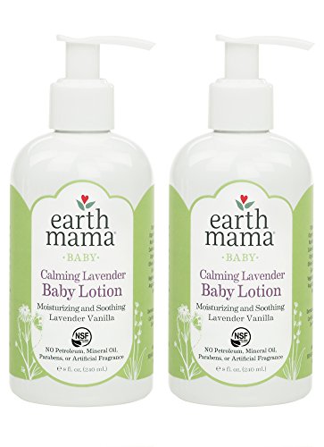 Earth Mama Calming Lavender Baby Lotion with Organic Calendula, 8-Fluid Ounce (2-Pack)