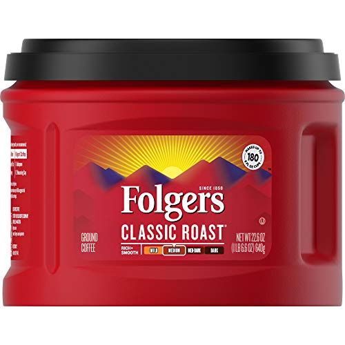 Folgers Classic Roast, Ground Coffee, Medium Roast, 22.6 Ounce, 3 Count, Packaging May Vary