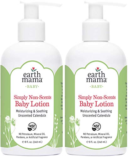 Earth Mama Simply Non-Scents Baby Lotion with Organic Calendula, 8-Fluid Ounce (2-Pack)