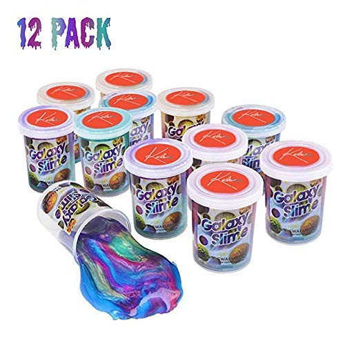 Kicko Halloween Marbled Unicorn Color Slime - 12 Pack - Colorful Galaxy Sludge - Sensory and Tactile Stimulation, Stress Relief, Party Favor, DIY, Decoration - 2.5 Ounces