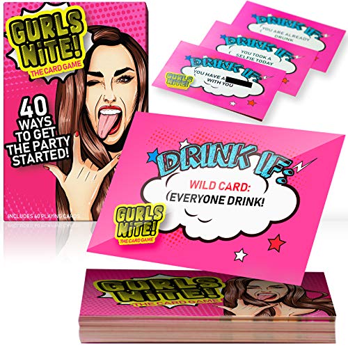 Girls Night Out Bachelorette Party Drinking Games - 40 Naughty & Hilarious Drink If Cards! Perfect for Bridal Showers, Wedding Showers, Engagement and Birthday Parties - Bachelorette Party Favors