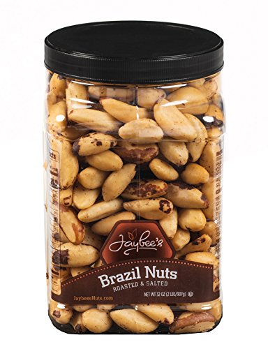 Book Cover Jaybee's Roasted Salted Brazil Nuts - (32 oz) Great for Daily Snack, Baking, Cooking and Gift Giving - Reusable Container - Kosher Certified