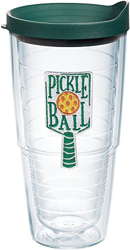Tervis 1252408 Pickleball Insulated Tumbler with Emblem and Hunter Green Lid, Tritan, Clear
